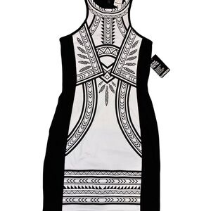 Black & White Express Bodycon Aztec Print Sleeveless Mini Dress Sz Small NWT